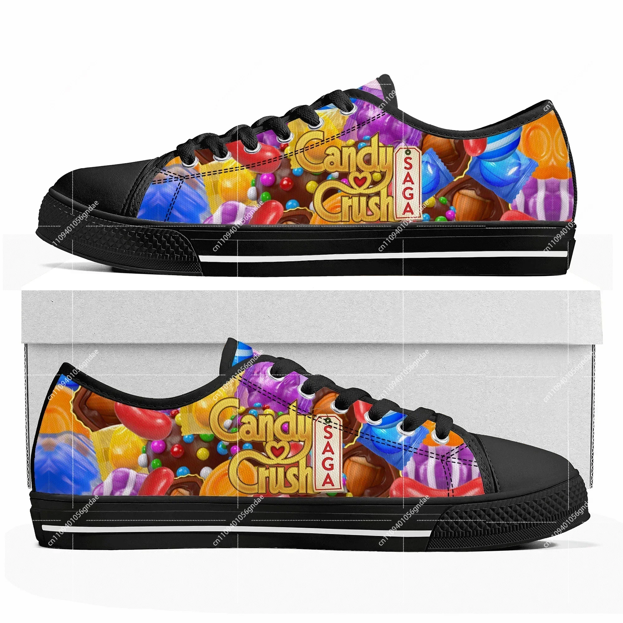 

Candy Crush Saga Low Top Sneakers Cartoon Game Womens Mens Teenager Shoes Casual Fashion Tailor Made Canvas Sneaker