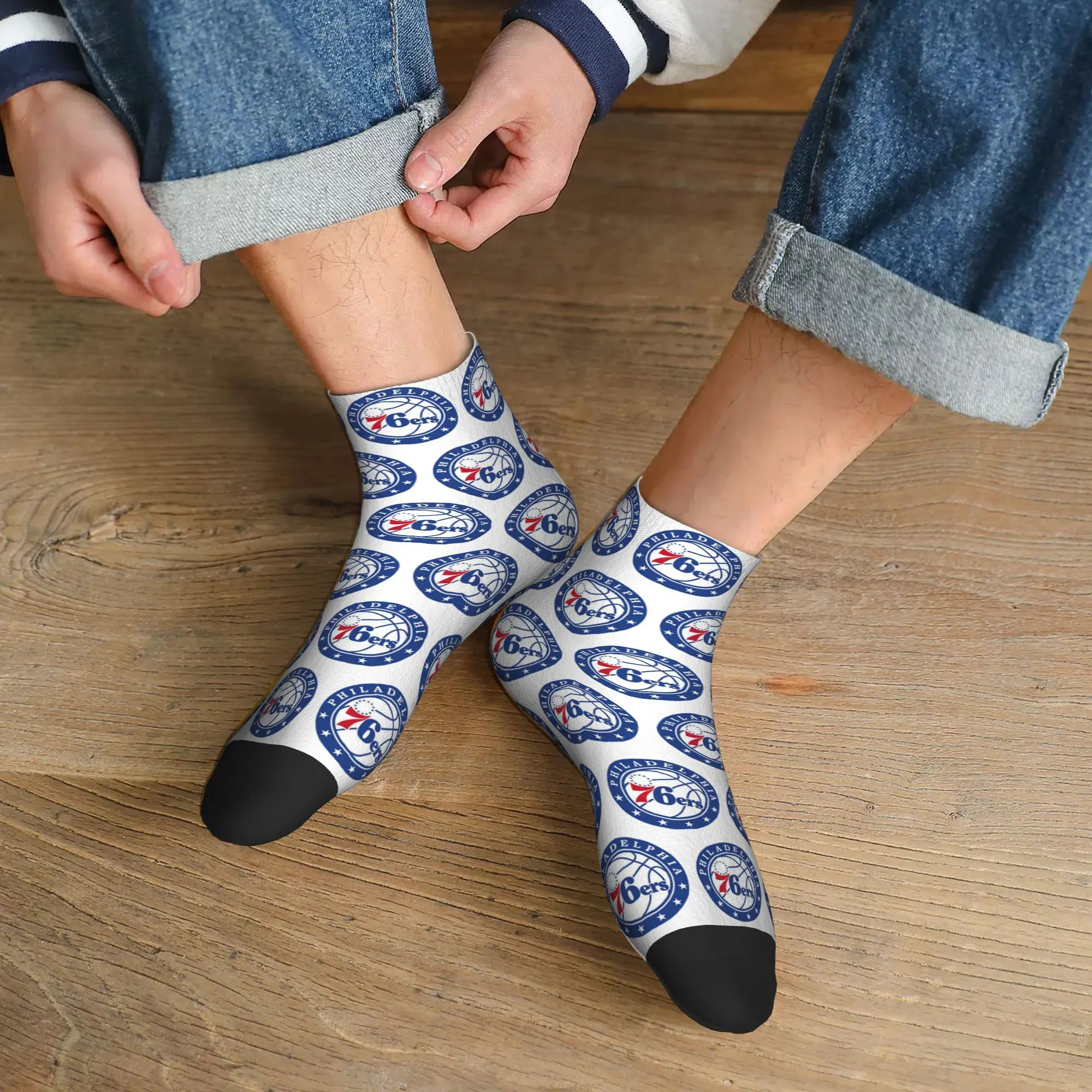 

All Seasons 76ers-City Socks Harajuku Super Soft Sport Middle Tube Socks Soft Fashion Stockings for Men Women Christmas Gifts