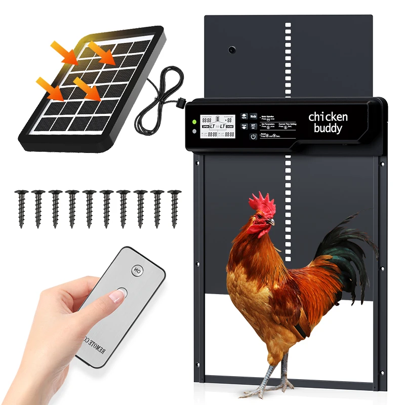 

WONEGG Waterproof Automatic Chicken Coop Door Aluminum Auto Chicken Coop Opener with Anti-Pinch Sensor