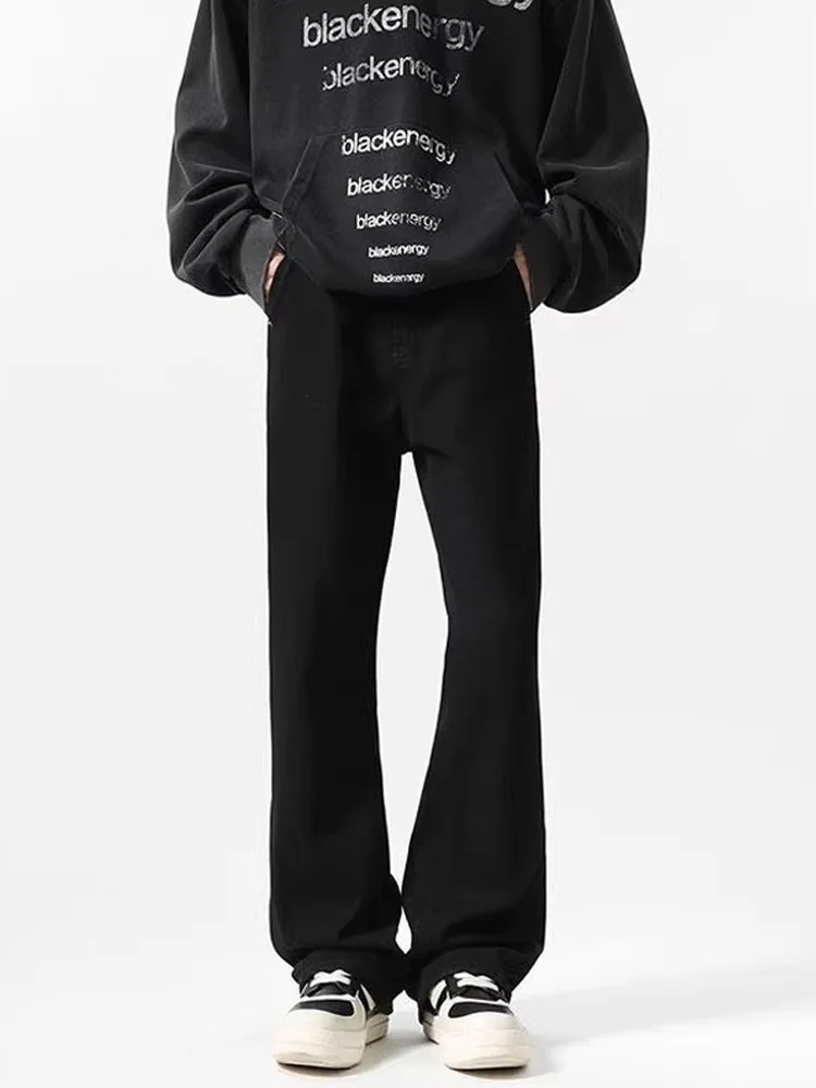 

Cleanfit Bla Thiened Fce Lined Slim Fit Jeans Men's Winter Straight Leg Long Trousers High Street Sle Distred Denim