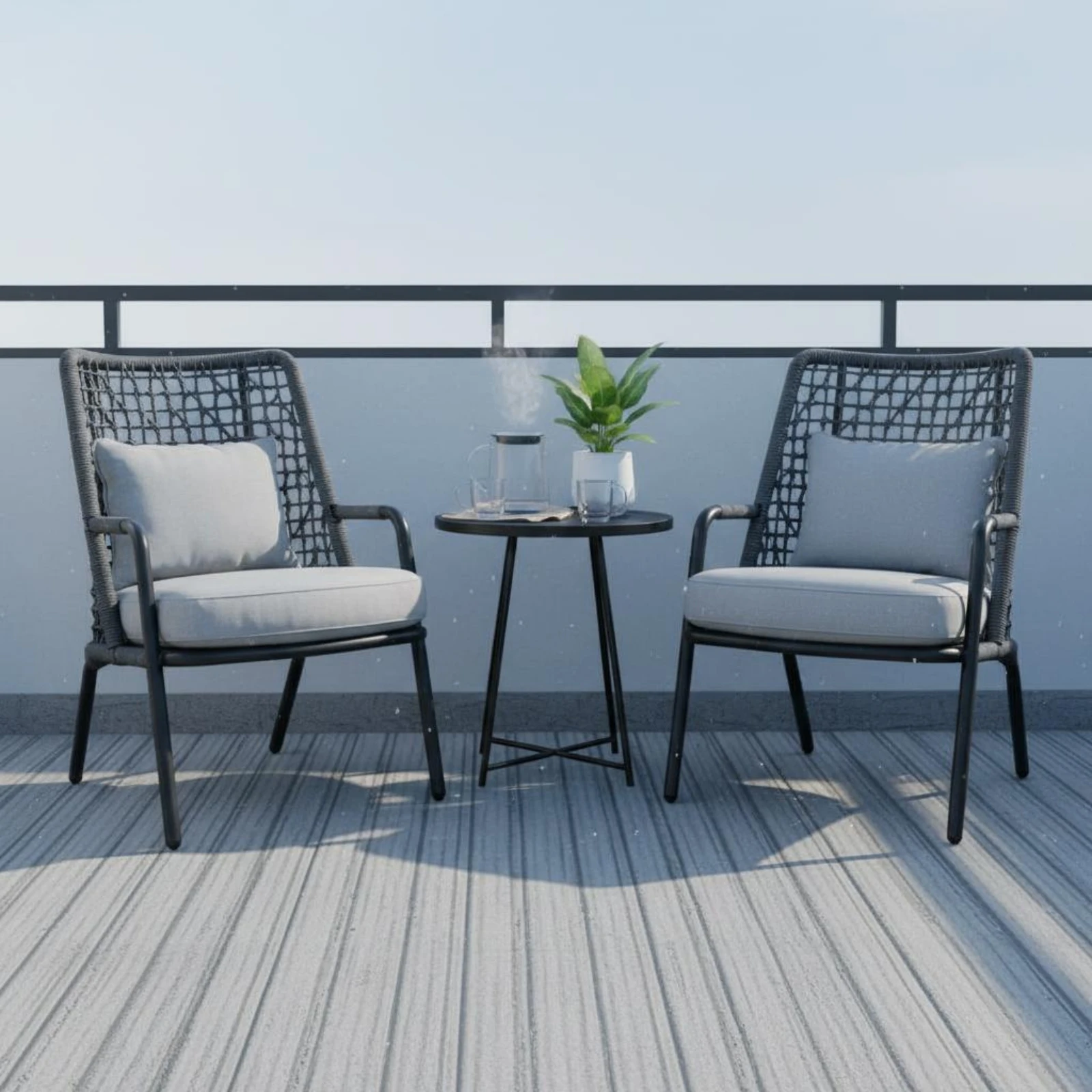 3 Pieces Rattan Table and Chai - đánh giá và giá Outdoor Furniture Easy To Clean