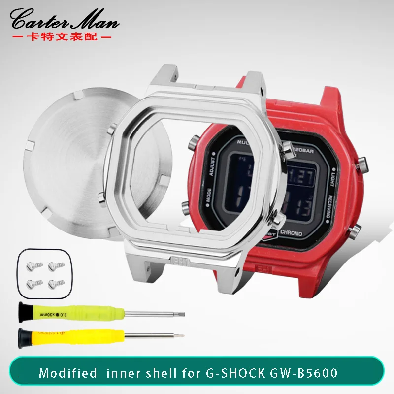 Watch modification accessories for G-SHOCK Casio small square GW-B5600 modified stainless steel inner shell men's watch accessor