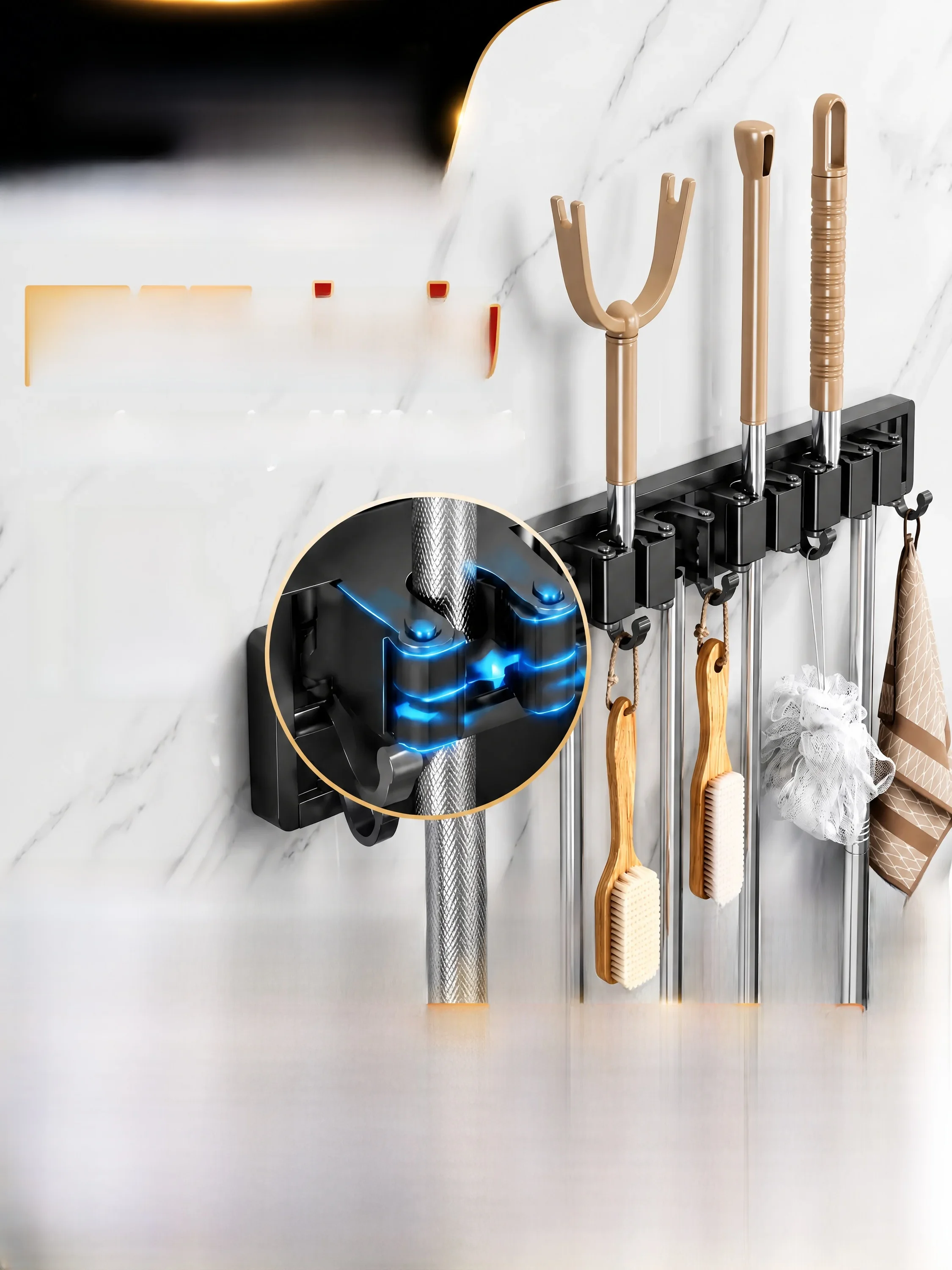 no-drill-bathroom-hook-squeegee-and-broom-holder-wall-mounted-storage-clip-space-aluminum-rectangle-adhesive-easy-installation