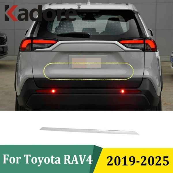 

Для Toyota RAV4 RAV 4 2019-2023 2024 2025 хромированная задняя крышка багажника, полоса задней двери, отделка багажника, внешние аксессуары