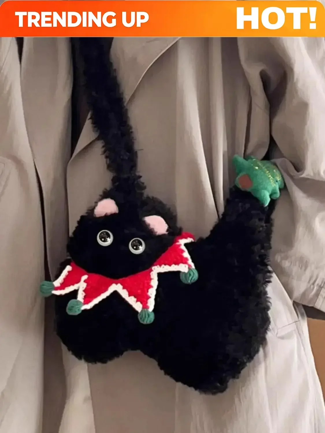 Lovely Christmas Cat Women Bag Furry Autumn Winter Fashion Shoulder Bag Purses and Handbags Girls Bags