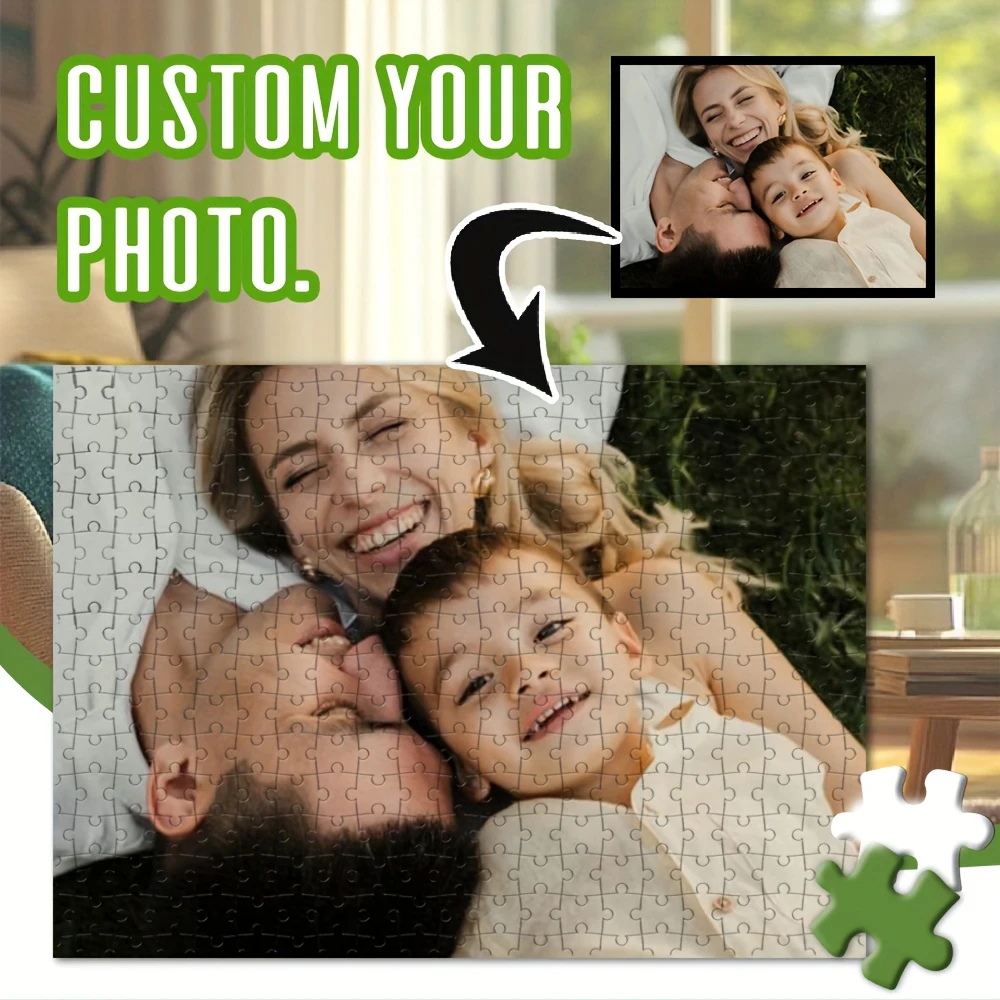 35/300/500/1000pcs Custom Photo nice Family Personalised Decompression Puzzles Mosaic Jigsaw puzzle Family Gift Love Gift