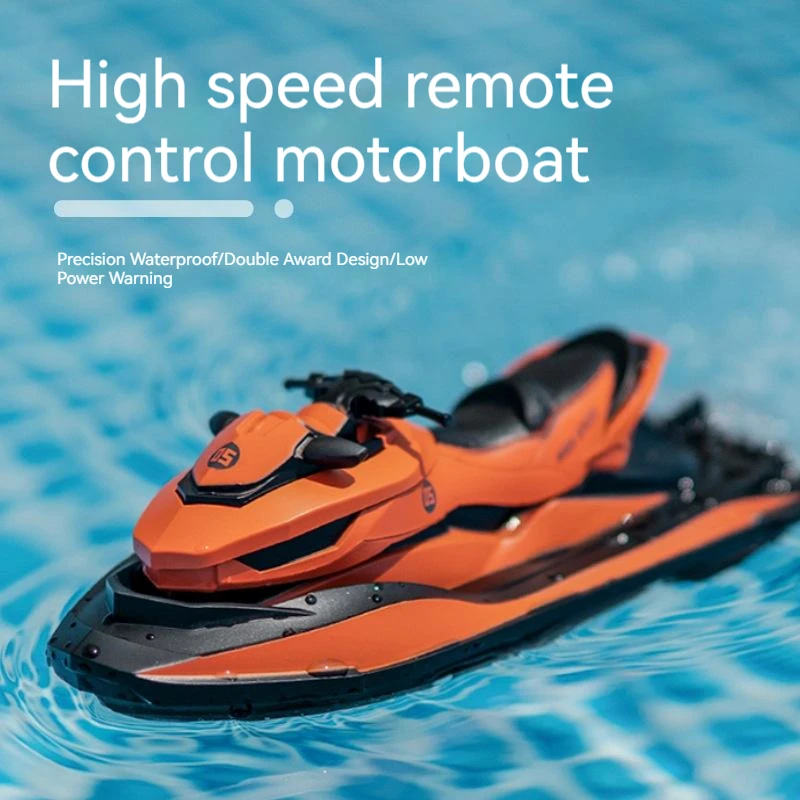 2.4g Rc High-speed Remote Control Jet Ski Wireless Speedboat Electric Boat Simulation Model Boat Children\'s Charging Toy