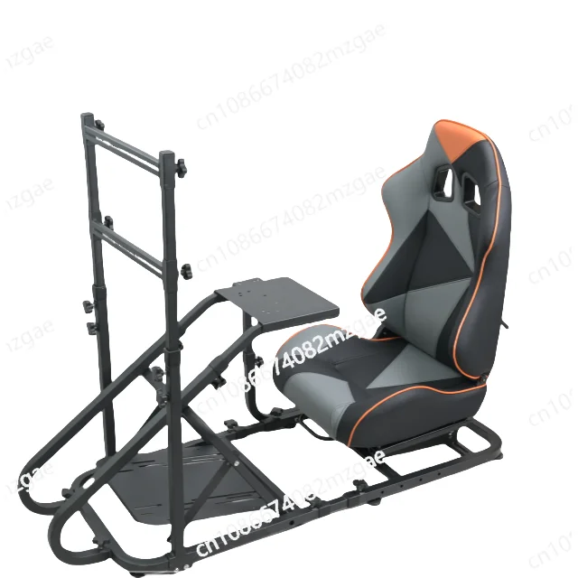Gaming Simulator Seat & Station Combo - High-Back Bucket Seat with Sturdy Frame for Racing Simulation Setups