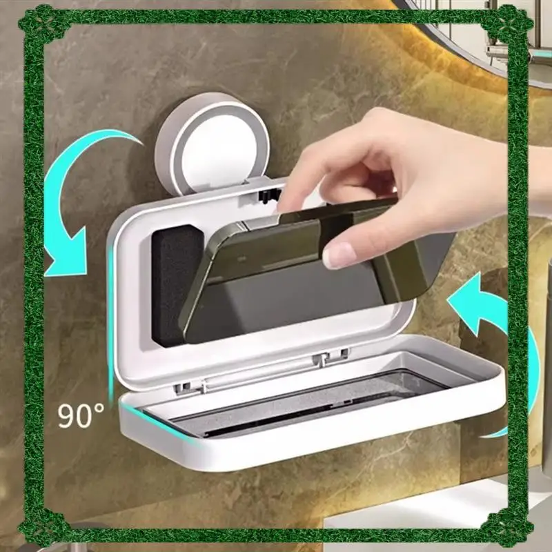 24-Hour Delivery Waterproof Phone Wall Mount Holder 360 Degree Rotation Adjustable Stick On Wall Bathroom Shower Case