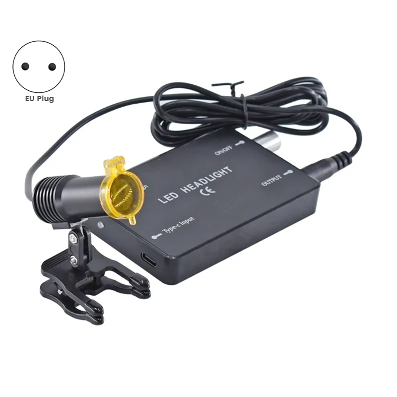 Lupa para piojos, faro LED de 5W, faro para dentistas con Clip para gafas, lupa, foco, iluminador, cargador UBS, enchufe europeo