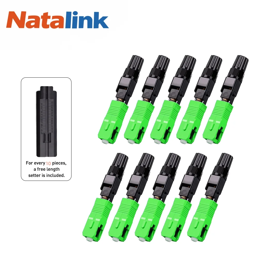 Natalink SC APC Embedded Optic Fiber Quick Connector for FTTH Reusable Fusion Fiber Optical Cold Coupler Adapter Connect Tools