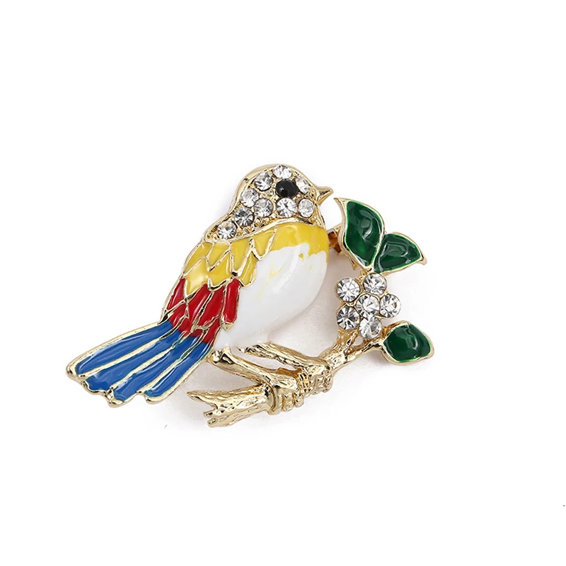 1PCS Crystal Peacock Feathers Brooch Enamel Pins Brooches Retro Fashion Brooch For Cloth Women Gift Wedding Accessories 