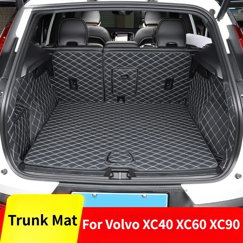 Car Trunk Mat For Volvo XC90 XC60 XC40 S90 Accessories 2026 Waterproof protective Pad Lether Interior Cargo Liner Car Styling