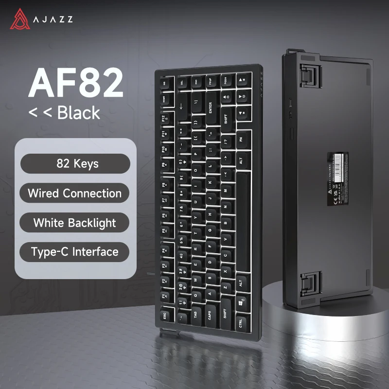 AJAZZ AF82 75% bedraad membraantoetsenbord, stil, plug-and-play, meerkleurig, voor pc, laptop, kantoor