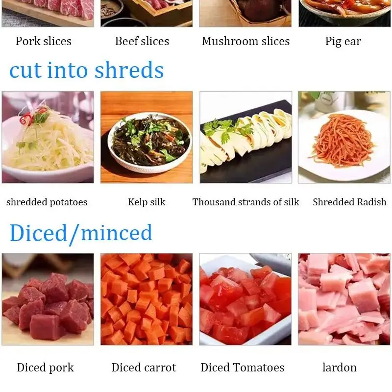 Kommerzieller elektrischer Fleischschneider, automatischer Drahtschneider, Desktop-Schneider, 550 W, Fleischwolf, Würfelmaschine, Küchenmaschine