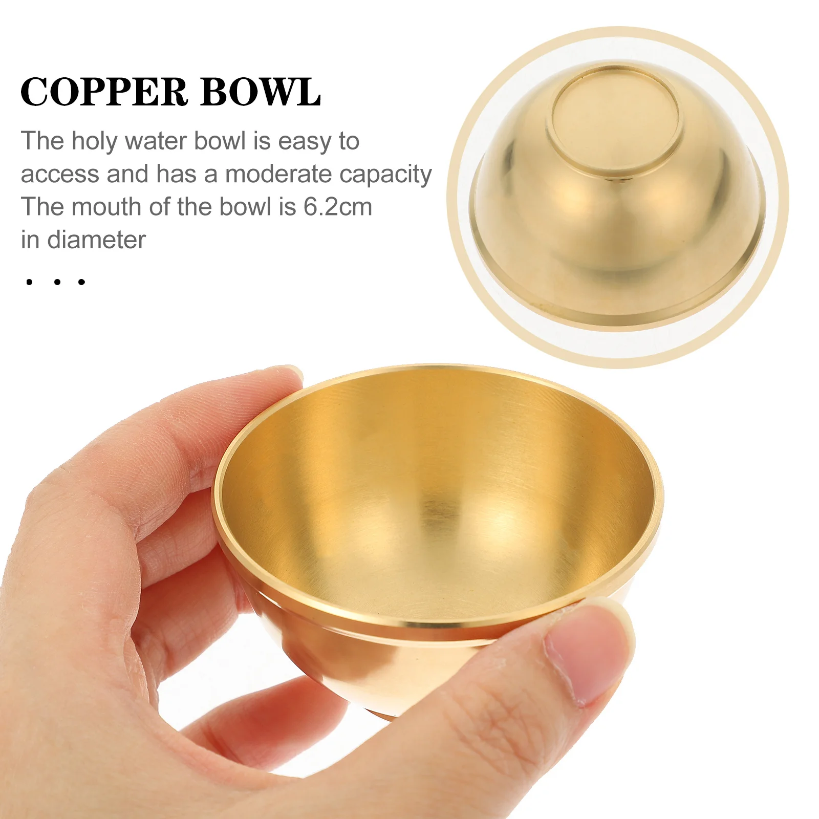 

Copper Tibetan Buddhist Offering Bowl Polished Smooth Edges Ritual Altar Use Holy Water Sacrifice Home Temple Worship Bowl