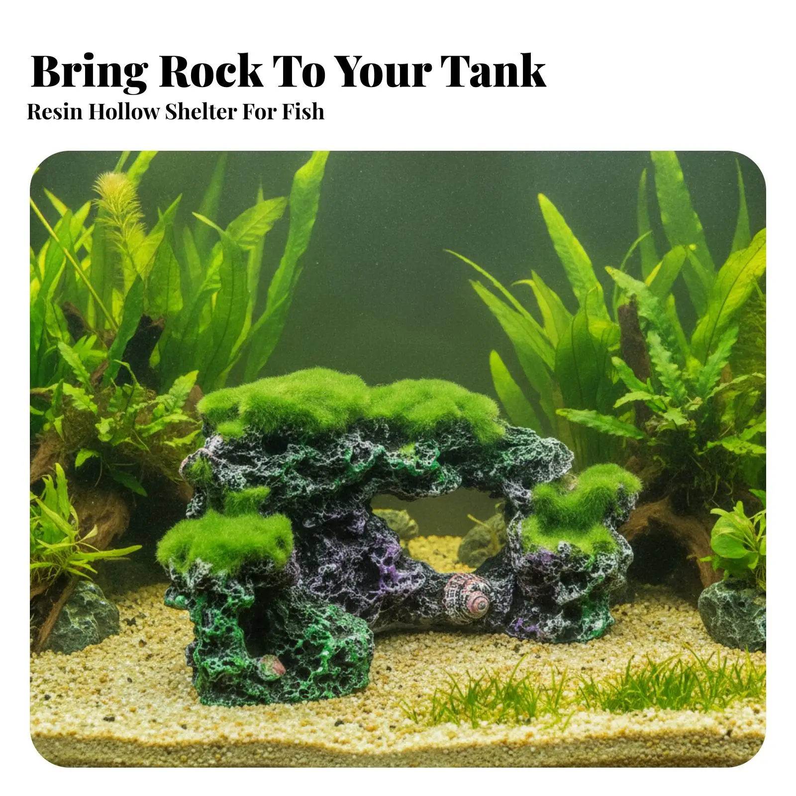 Aquarium Coral Reef Resin Rock Decor for Fish Shelter with Irregular Textured Shell Details