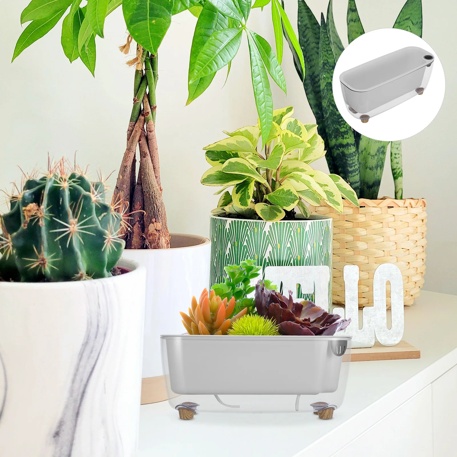 

Transparent Self Watering Planter Pots for Indoor Plants Large Flower Pots PP Planters Houseplants Stylish Basket
