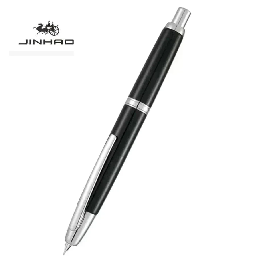 JINHAO 10 High Quality Retractable Limited Edition Color Press Black Fountain Pen EF/F Nib with Ink Converter Writing Gradient
