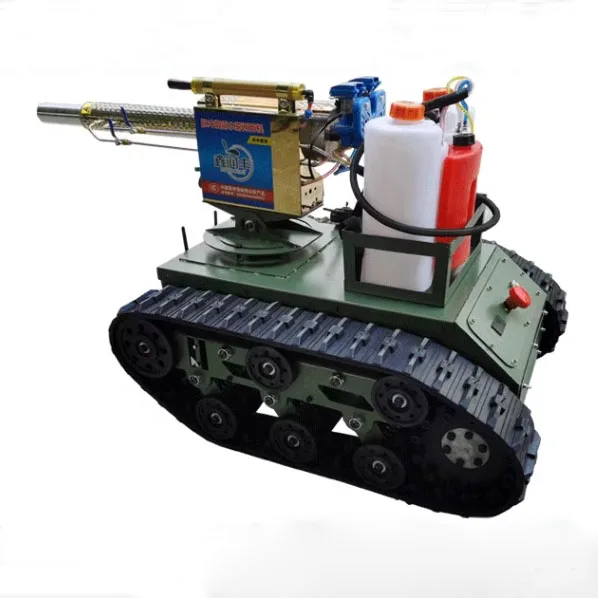 Factory Direct Sales Rubber Track Chassis Carbon Steel Electric Remote Control All-terrain Walking Green Spraying Machine Robot