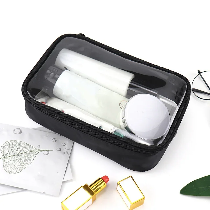 Mulheres Maquiagem Bag Waterproof Clear PVC Viagem Cosmetic Bags Case Travel Make Up Kit Sacos para Homens Toiletry Brush Organizer Pouch