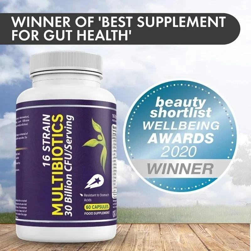 Probiotics 30 Billion CFU and 16 Strains - Capsules of Bifidobacterium Lactobacillus - Intestinal Digestive Health Supplements