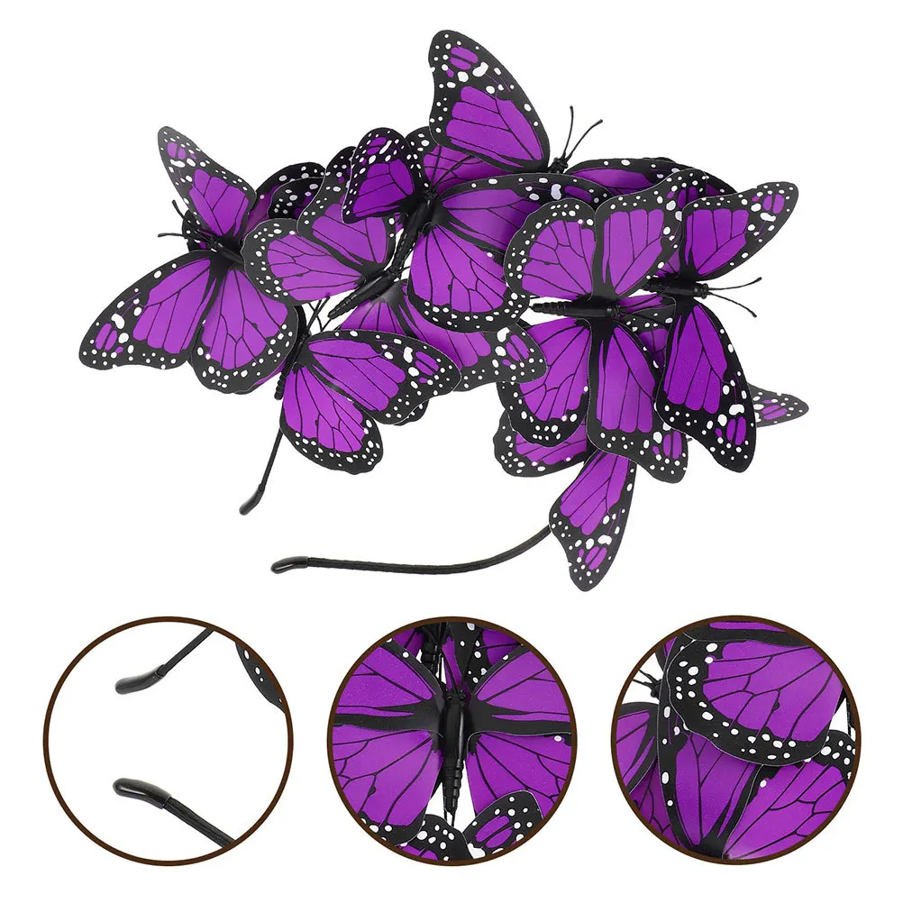

2Pcs Butterfly Headband Chic Hair Accessory for Women Festive Party Wedding Guest Wear Lightweight Comfortable Fit All Hair