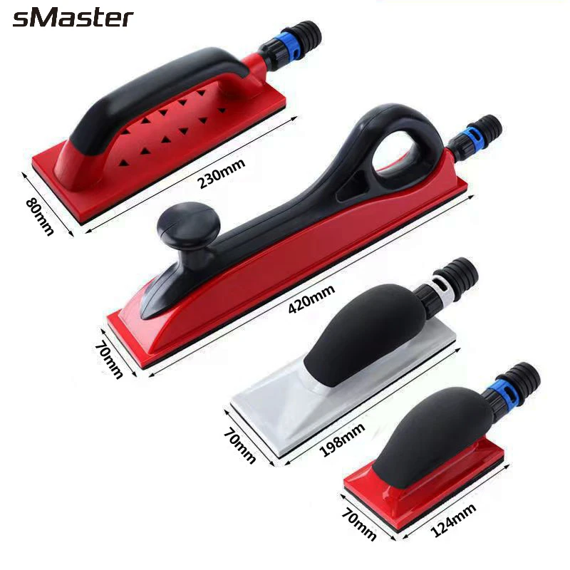 sMaster Hand Sanding Block ABS Plastic Dust Extraction Sandpaper Holder Grit Hook Loop Sanding Pad for Polishing tools 5