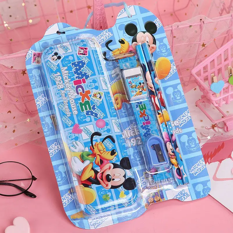 Disney Lightning McQueen Mickey Winnie the Pooh Cartoon Children\'s Pencil Eraser Cute Kawaii Children\'s Learning Stationery Set