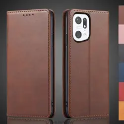 Magnetic attraction Leather Case for OPPO Find X5 Pro 6.7