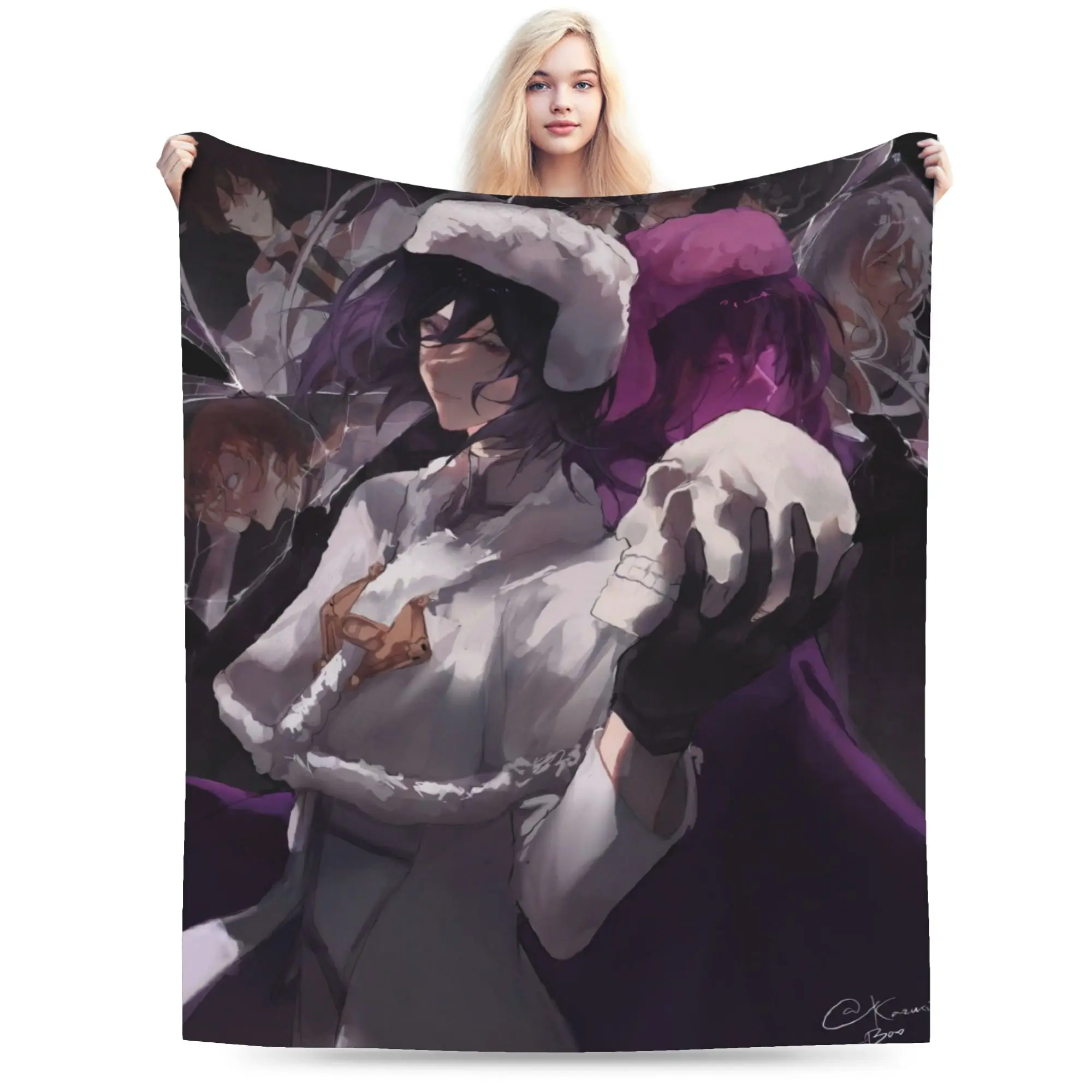 Fyodor D From B-Bungo Stray Dogs Flannel Blanket  Soft Warm Throw Blanket for Living Room Decorative  Bedspread Sofa Bed Cover