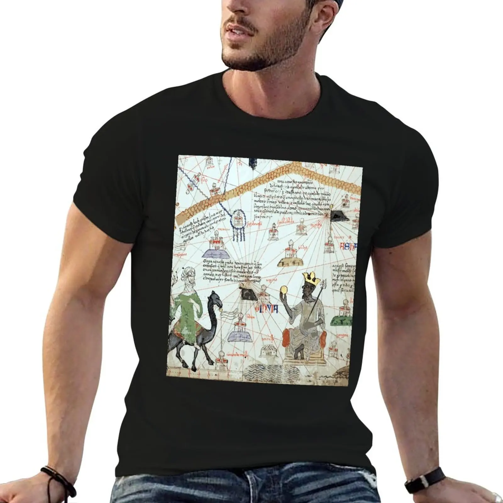 

Mansa Musa from the Catalan Atlas T-Shirt t shirt for man 100 percent cotton man t shirt graphic T-Shirt