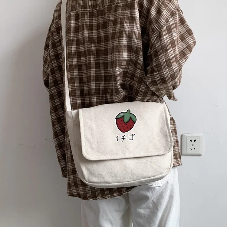 Bolsa crossbody de lona para homens e mulheres, novo pano de arte japonesa e coreana, Wonmen, banda larga, 2023