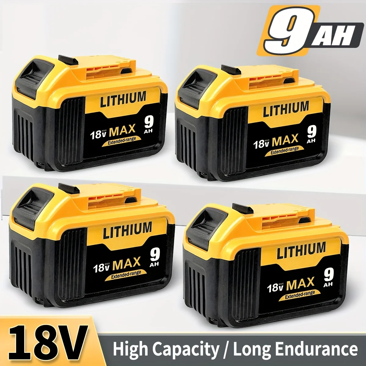 

For DeWalt 18V Battery 20V 20 Volt Max 9.0AH Lithium Battery DCB206-2 DCB205-2 DCB205 DCB201 DCB203 12Ah 6Ah 5Ah 4Ah 3Ah