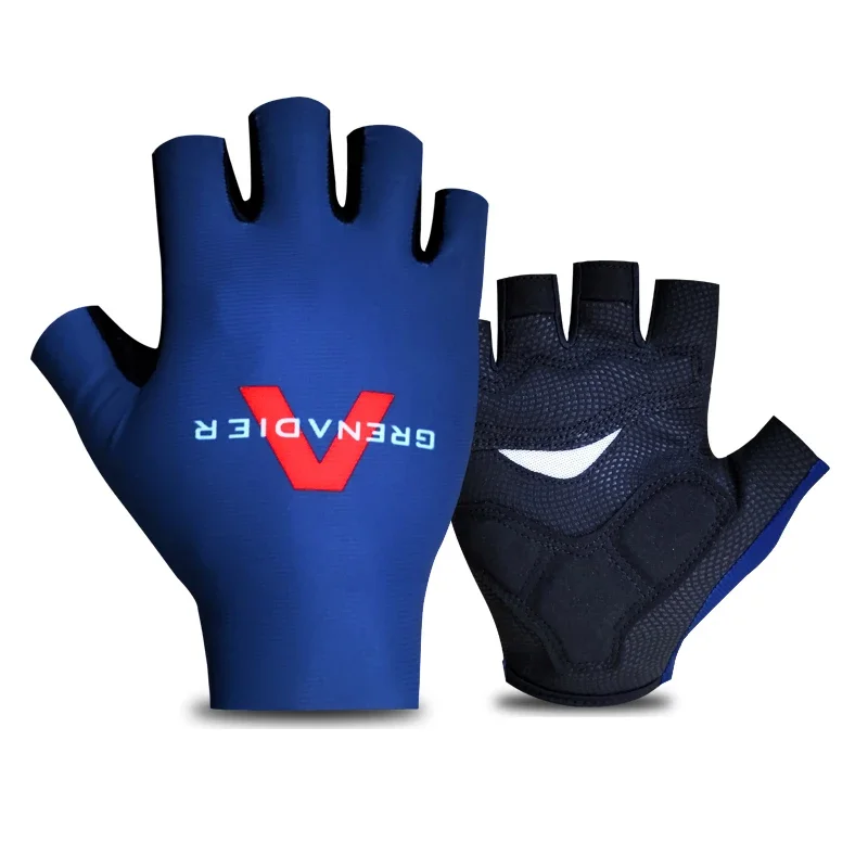 

2021 INEOS Grenadier TEAM BLUE One Pair Sports Half Finger Cycling Jersey Gloves MTB Road Mountain Bike Bicycle Gel Gloves