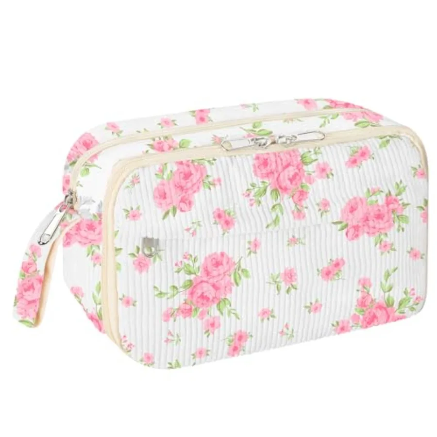 

Cute Pencil Case, Large Corduroy Zippered Pencil Case Pouch, aesthetic Pencil Bag with Compartments, Pencil Pouch School Suppli