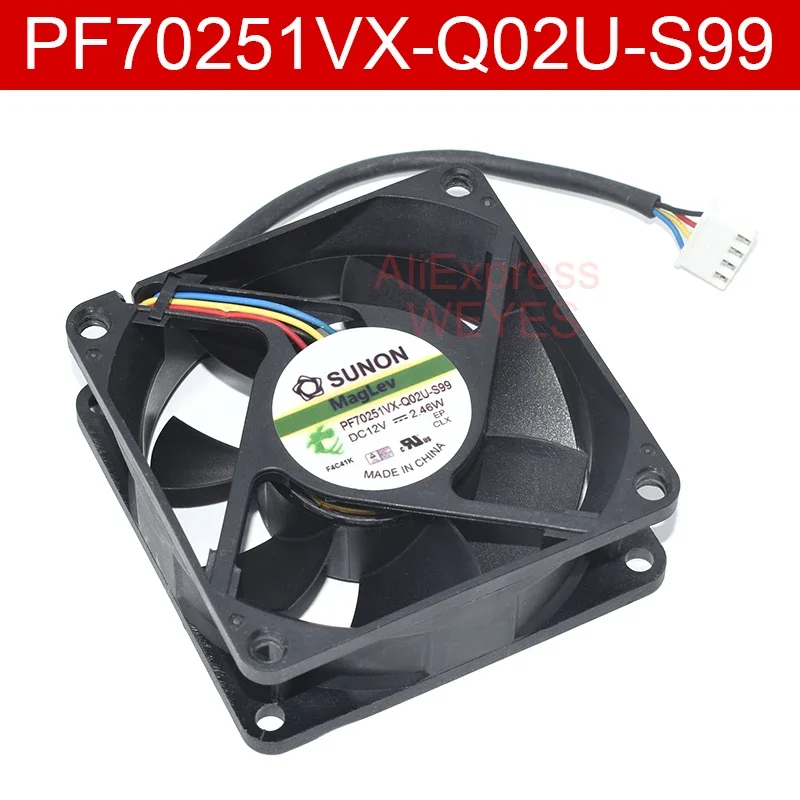 

PF70251VX-Q02U-S99 DC 12V 2.46W 70x70x25mm 4-Pin New Server Cooler Fan For SUNON