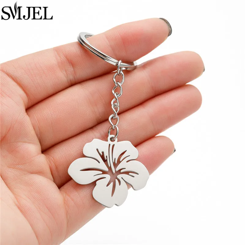 SMJEL Handmade Lily Flower Keychain for Women Bag Charm Keyring Fashion Floral Plant Car Key Ring Pendant Mother\'s Day Gift