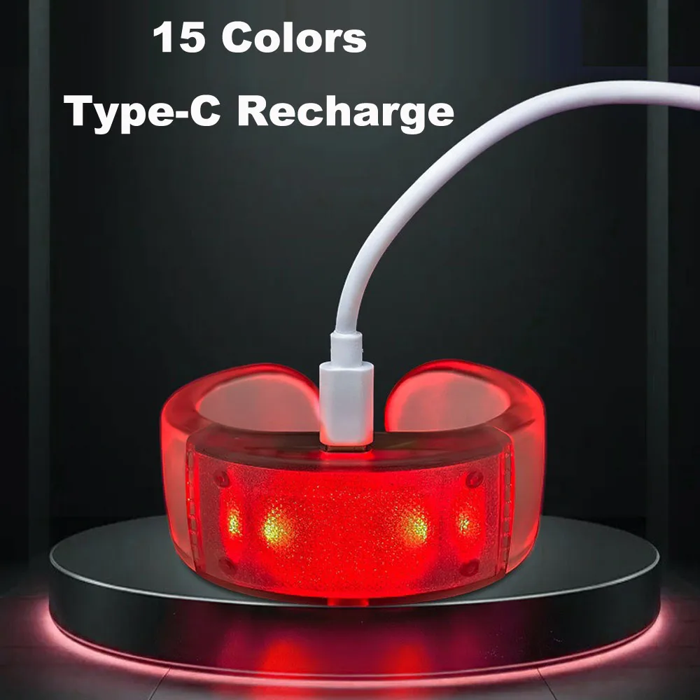 

10PCS Rechargeable LED Flashing Bracelet Light Up Bangle Wristband Manual Control Automatic LED Bracelet Glow in The Dark Party