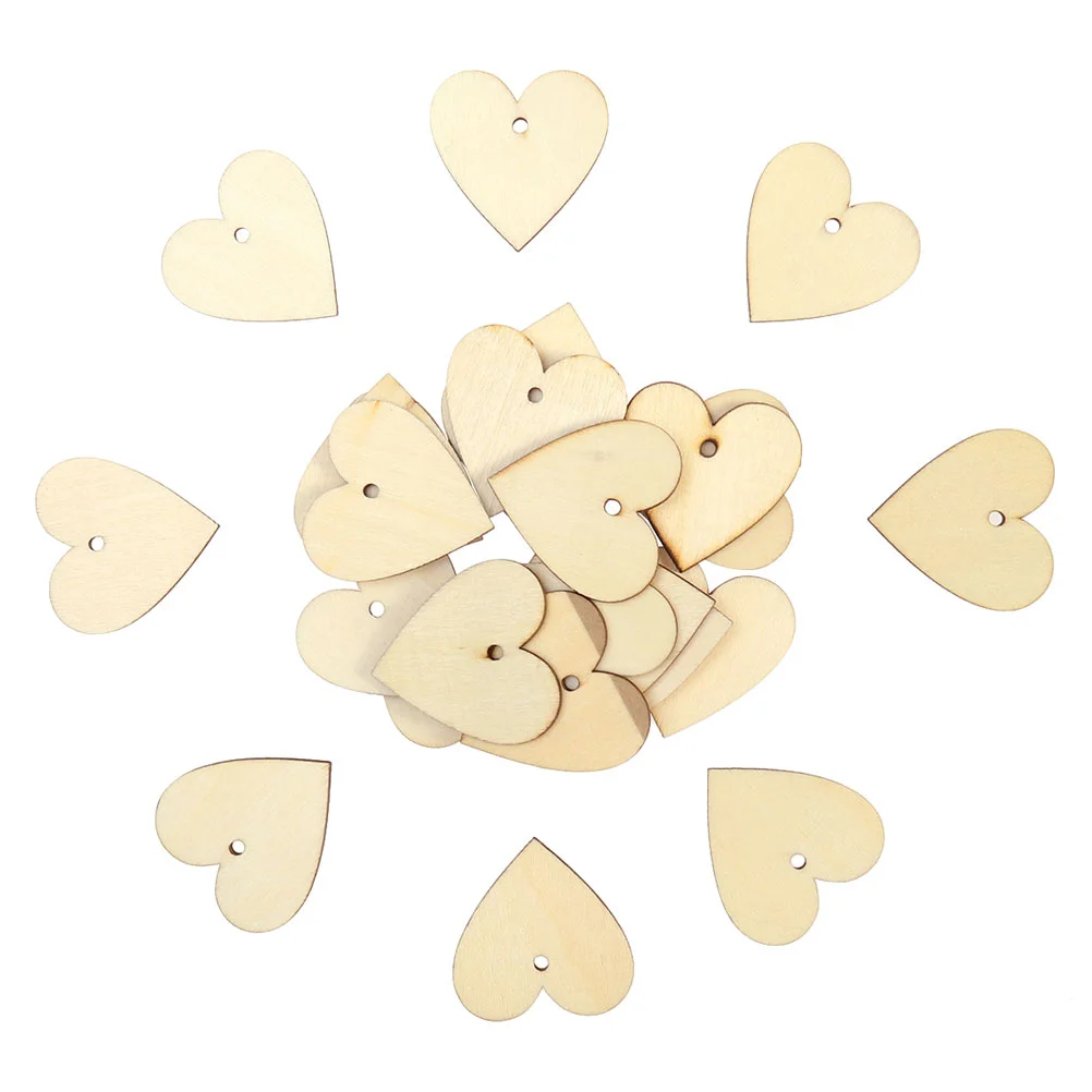 

25pcs Wood Slices 40x40mm Blank Heart Logs Craft Blanks Smooth Polished Ideal for Scrapbooking Sign Making Projects