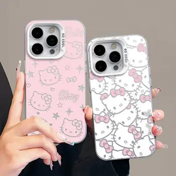 Sanrio 헬로 키티 전체 화면 KT 전화 케이스 iPhone 16 15 14 13 12 11ProMax 7 8 Plus XR XS MAX MINI Y2K 소녀 안티 가을 커버