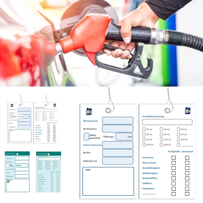  Vehicle Service Reminder Labels 100Pcs Featuring Inspection Checklist