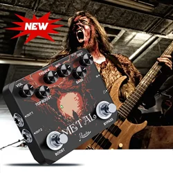 Rowin Dual Footswitch Ultimate Heavy Metal Effects Pedal Muff Top Boost Distortion Guitar Effect Pedal 80s & 90s Rock Metalli