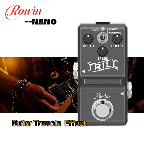 Rowin Nano Trill Pedal de efecto trémolo Super mini guitarra Trelicopter efector para guitarra PedalBoard instrumento Musical