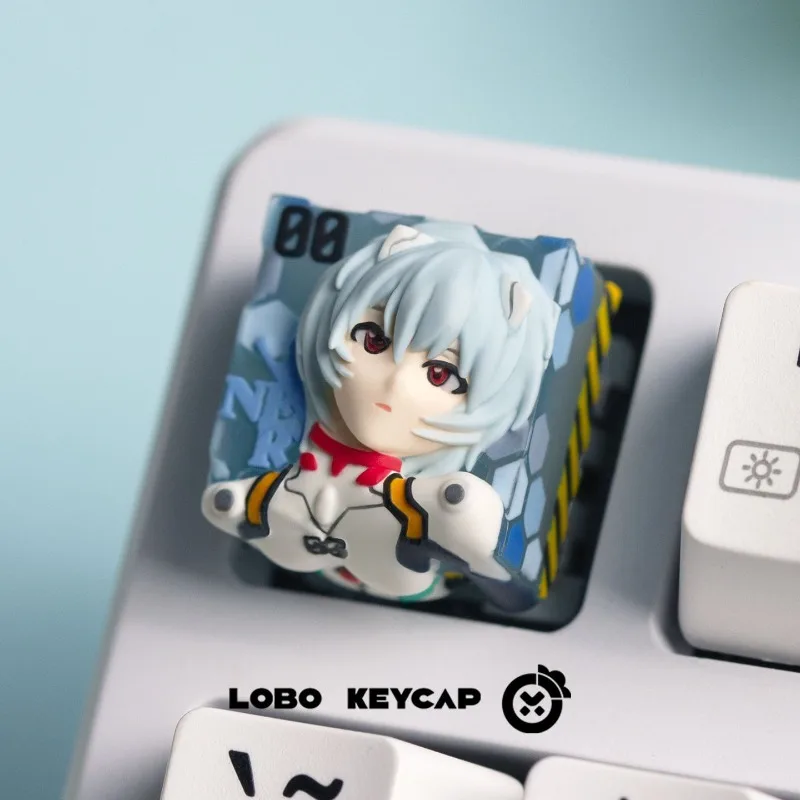 Neon Cute Genesis Classic Evangelion Backlit Shine Through Keycap Transparent Light Transmission Keyboard Cap DIY Keyboard Gift