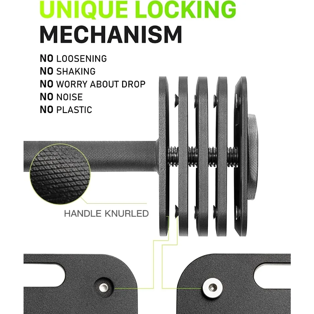 

Adjustable Dumbbell Set, 10-50/80lb, 5lb Increments, Quick-Lock Square Weight Dumbbells for Home Gym Fitness