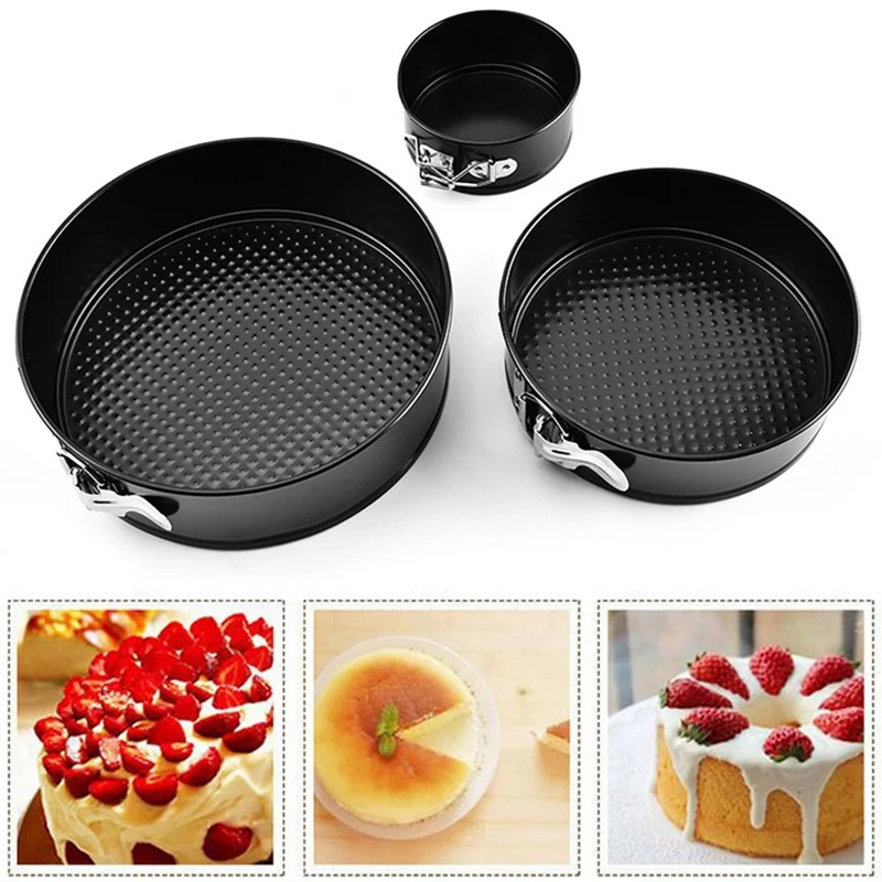 Non-Stick Metal Bake Mould Kitchen Accessories Professional Round Cake Pan Bakeware Removable Bottom Carbon Steel Cakes Molds