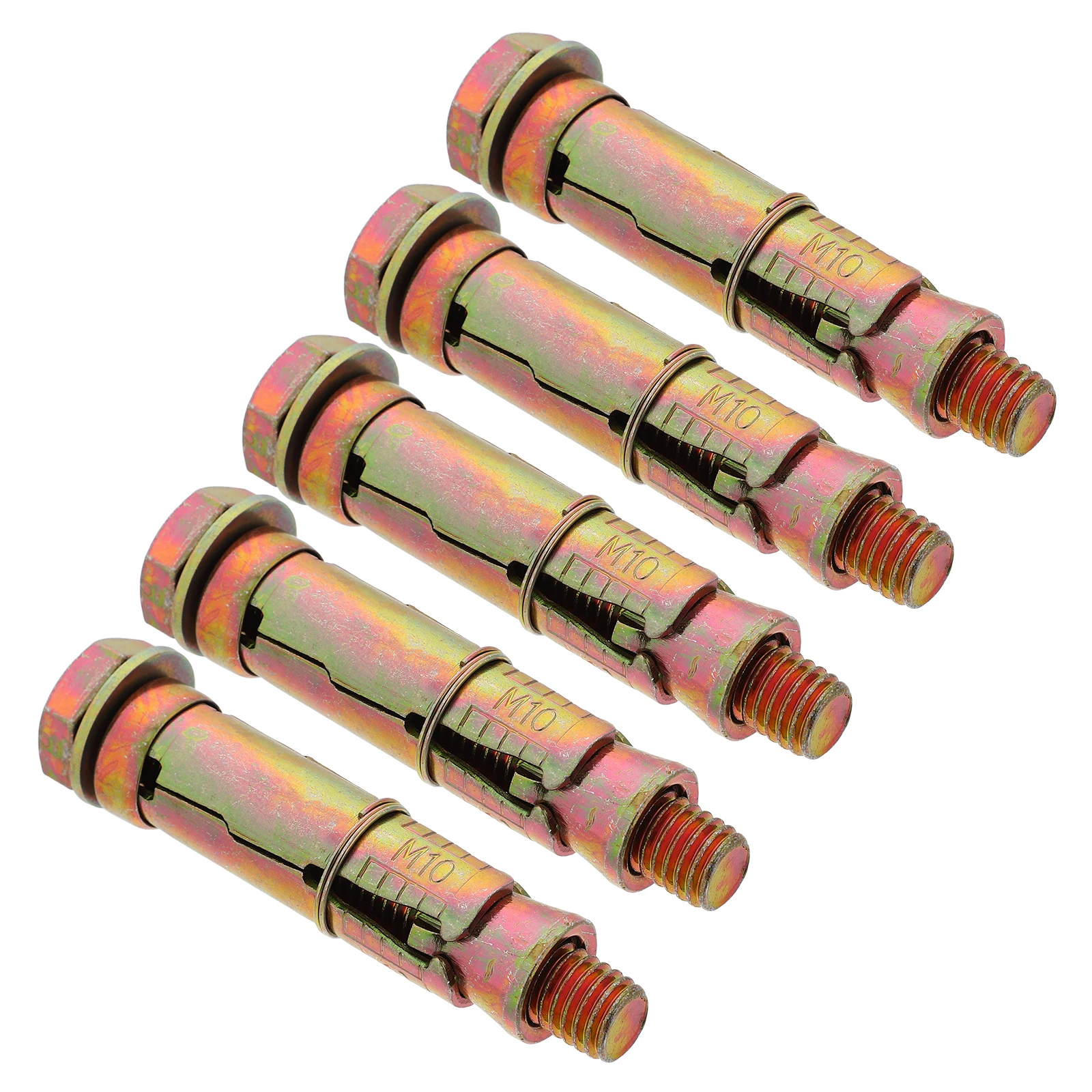 

5pcs Gecko Expansion Bolts Carbon Steel Colorplated Zinc Wall Anchors Heavy Duty Masonry Screws Drywall Concrete Reusable Steel
