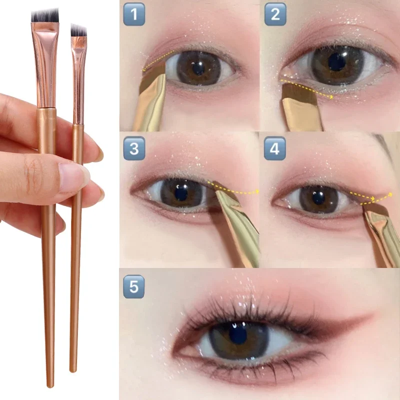 1PCS Blade Makeup Brushes Angled Thin Eyebrow Brush Flat Fine Eyeliner Brush Professional Liner Brow Women Beauty Make Up Tools