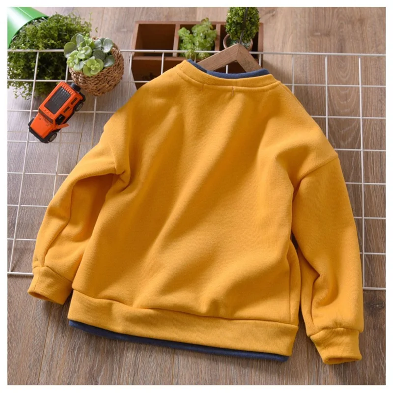 Kids Padded Sweatshirt Winter Boys Girls Fleece-Lined Warm Cotton Pullover Autumn Long Sleeve Sportwear Children's Jackets 4-14Y image 5